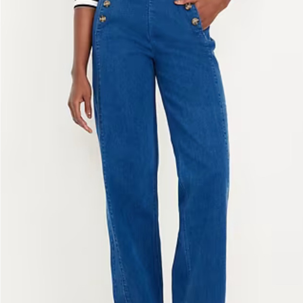 Old Navy Flare Wide Leg Jeans in Deep Blue